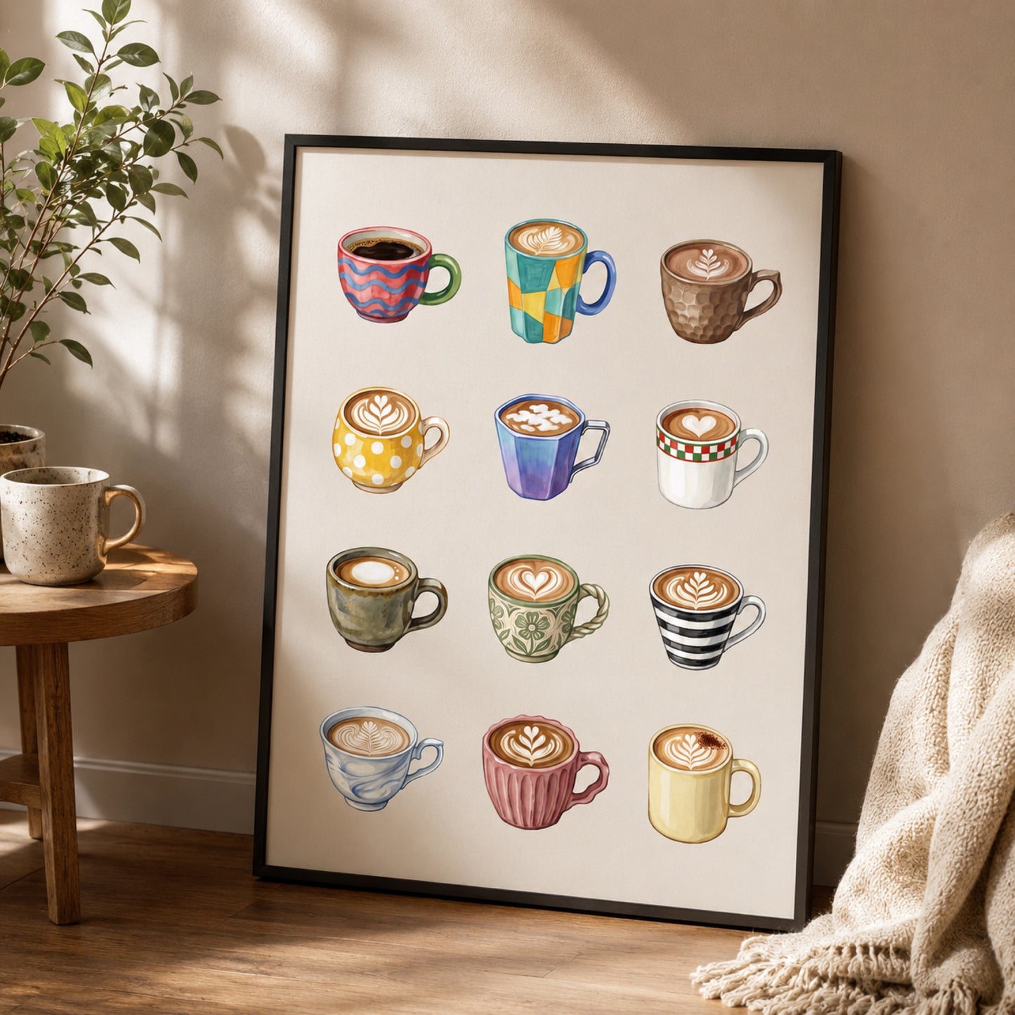 Coffee Cup Collection Wall Art Decor preview 2