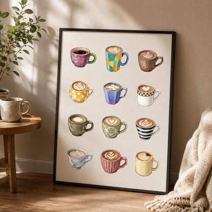Coffee Cup Collection Wall Art Decor preview 2