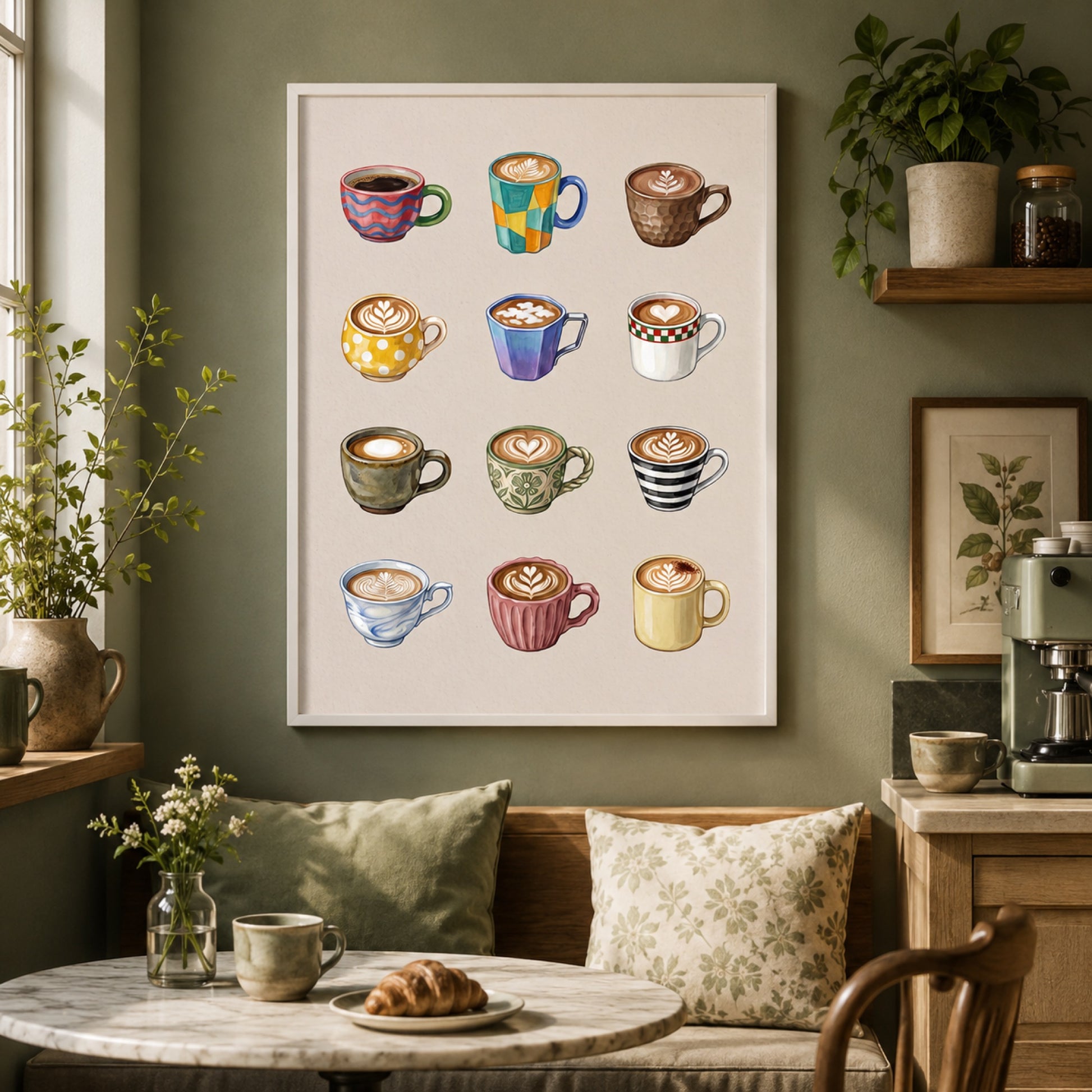 Coffee Cup Collection Wall Art Decor preview 3