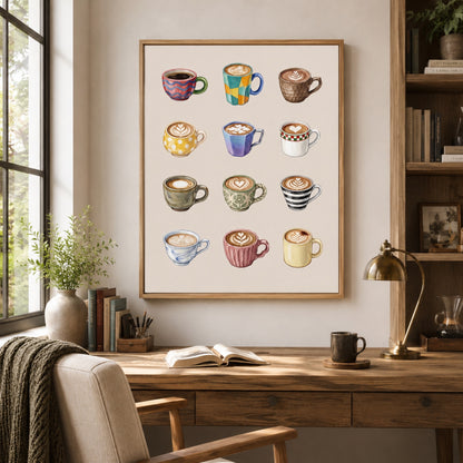 Coffee Cup Collection Wall Art Decor preview 4