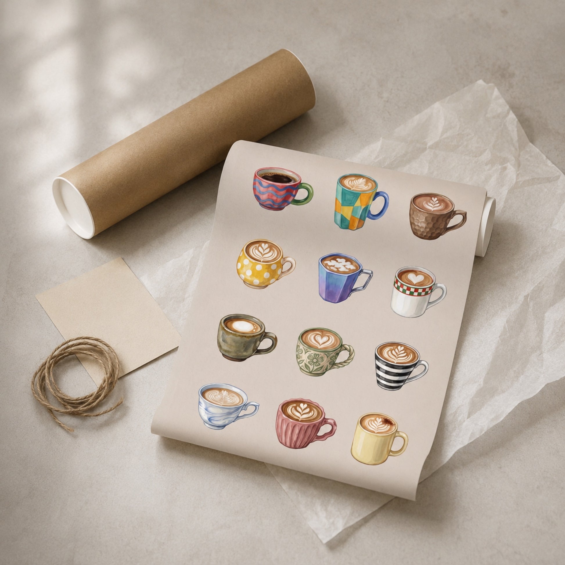 Coffee Cup Collection Wall Art Decor preview 9