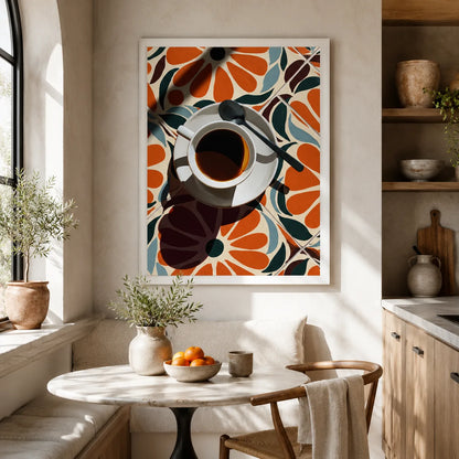 Coffee Cup Floral Wall Art Decor - Wall Art Decor - detail