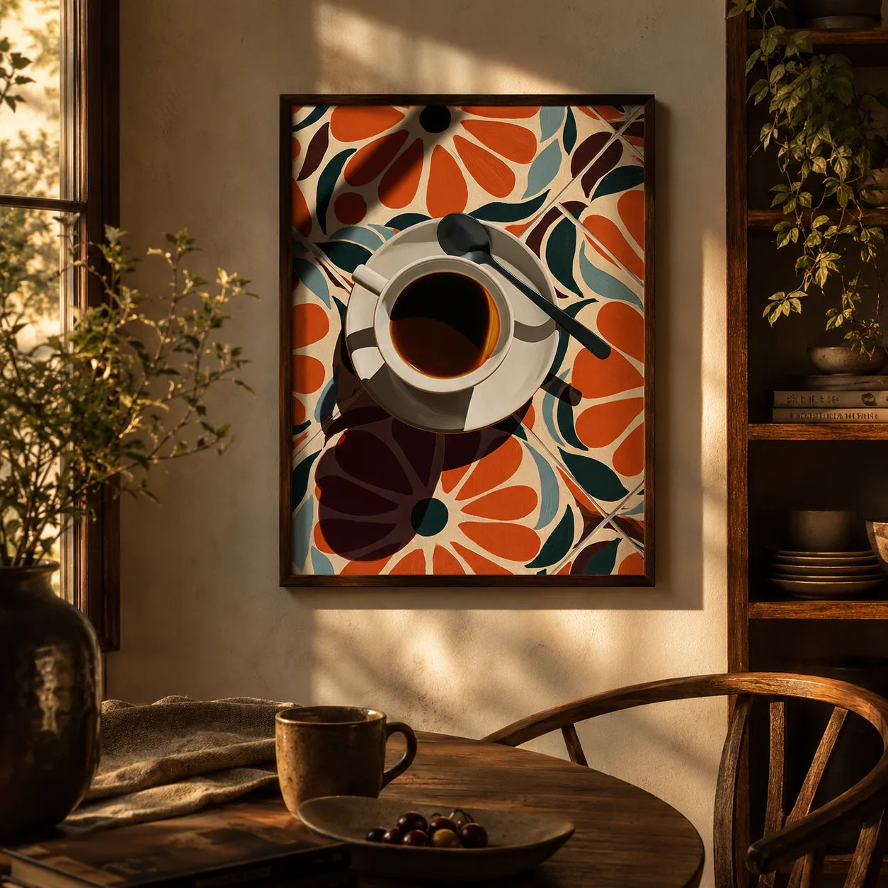 Coffee Cup Floral Wall Art Decor - Wall Art Decor - lifestyle