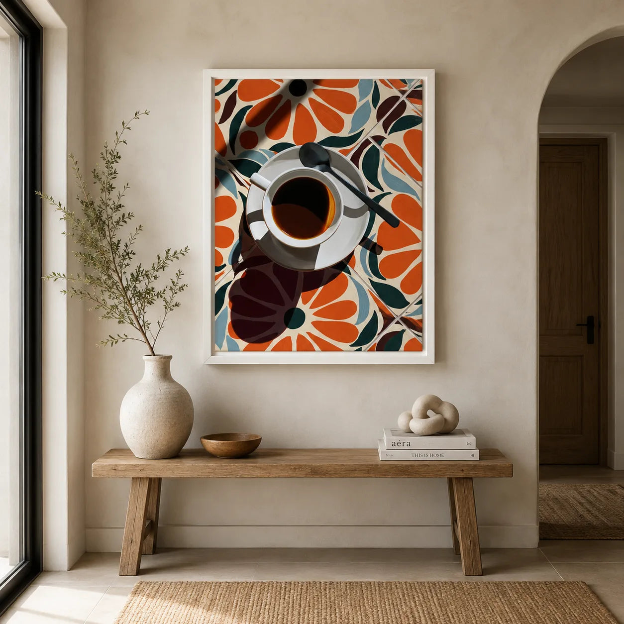 Coffee Cup Floral Wall Art Decor - Wall Art Decor - styled