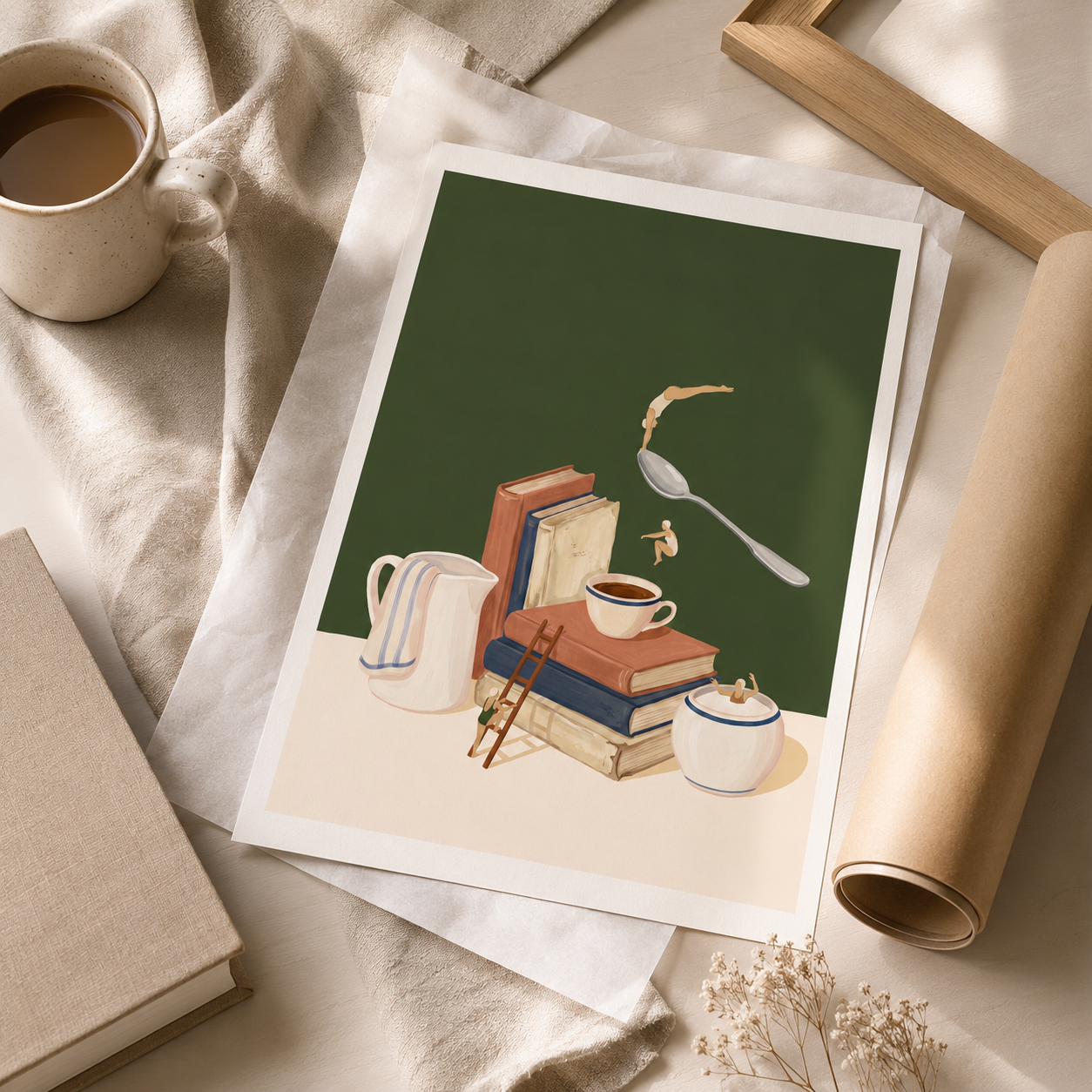 Coffee Divers Surreal Still Life Wall Art Decor – preview 9