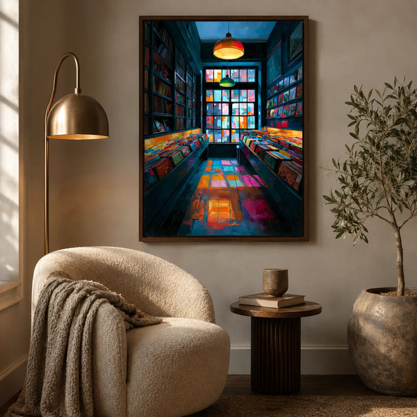 Colorful Vinyl Record Shop Wall Art Decor