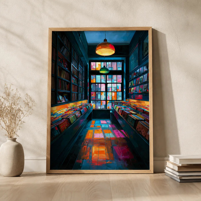 Colorful Vinyl Record Shop Wall Art Decor