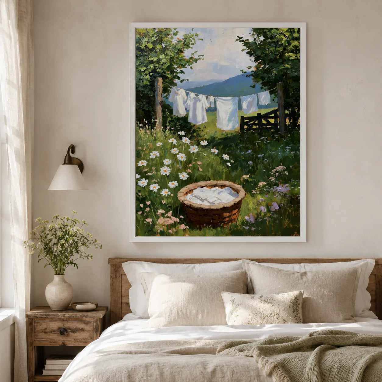 Country Clothesline Meadow Wall Art Decor - Wall Art Decor - lifestyle