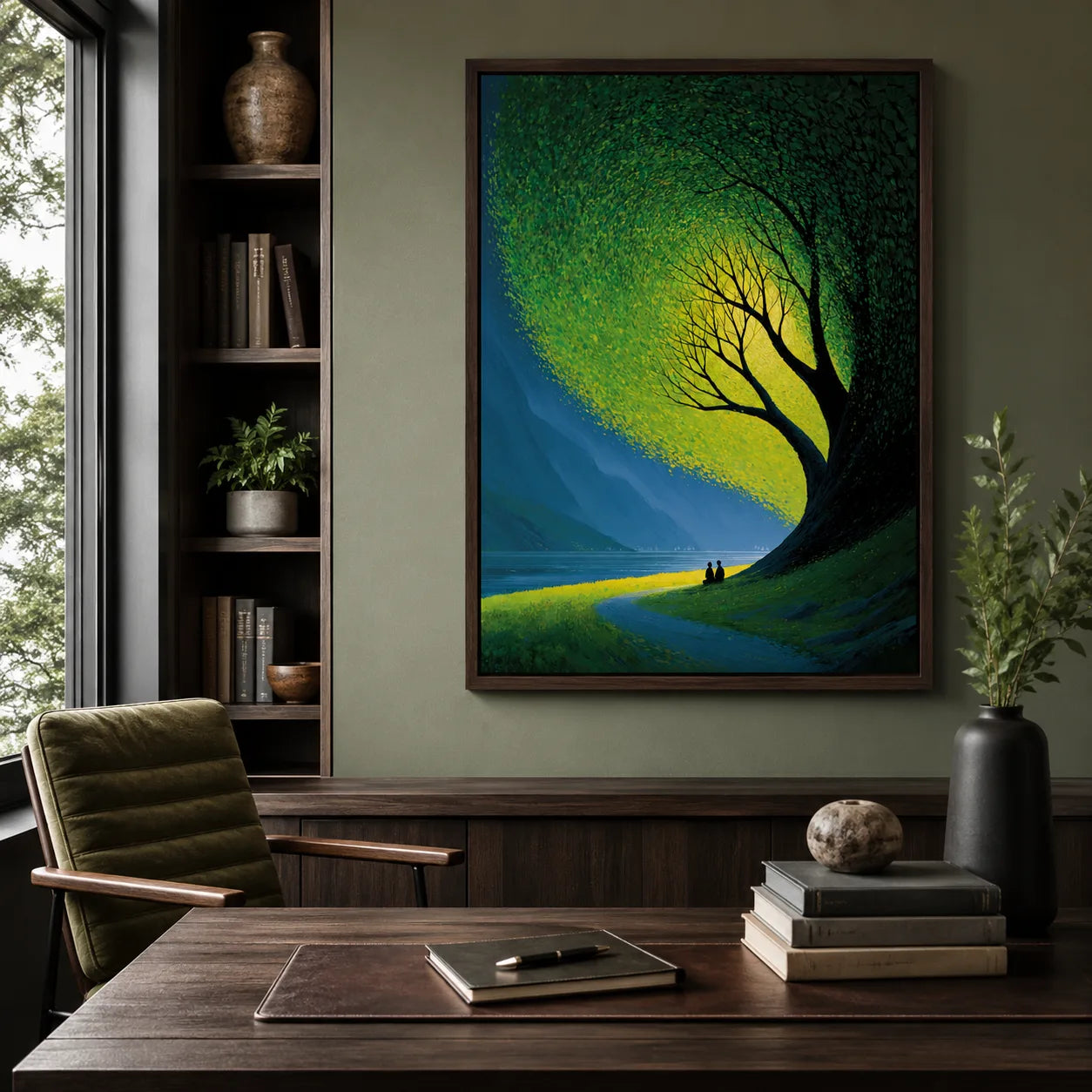 Couple Beneath Glowing Tree Wall Art Decor - Wall Art Decor - styled