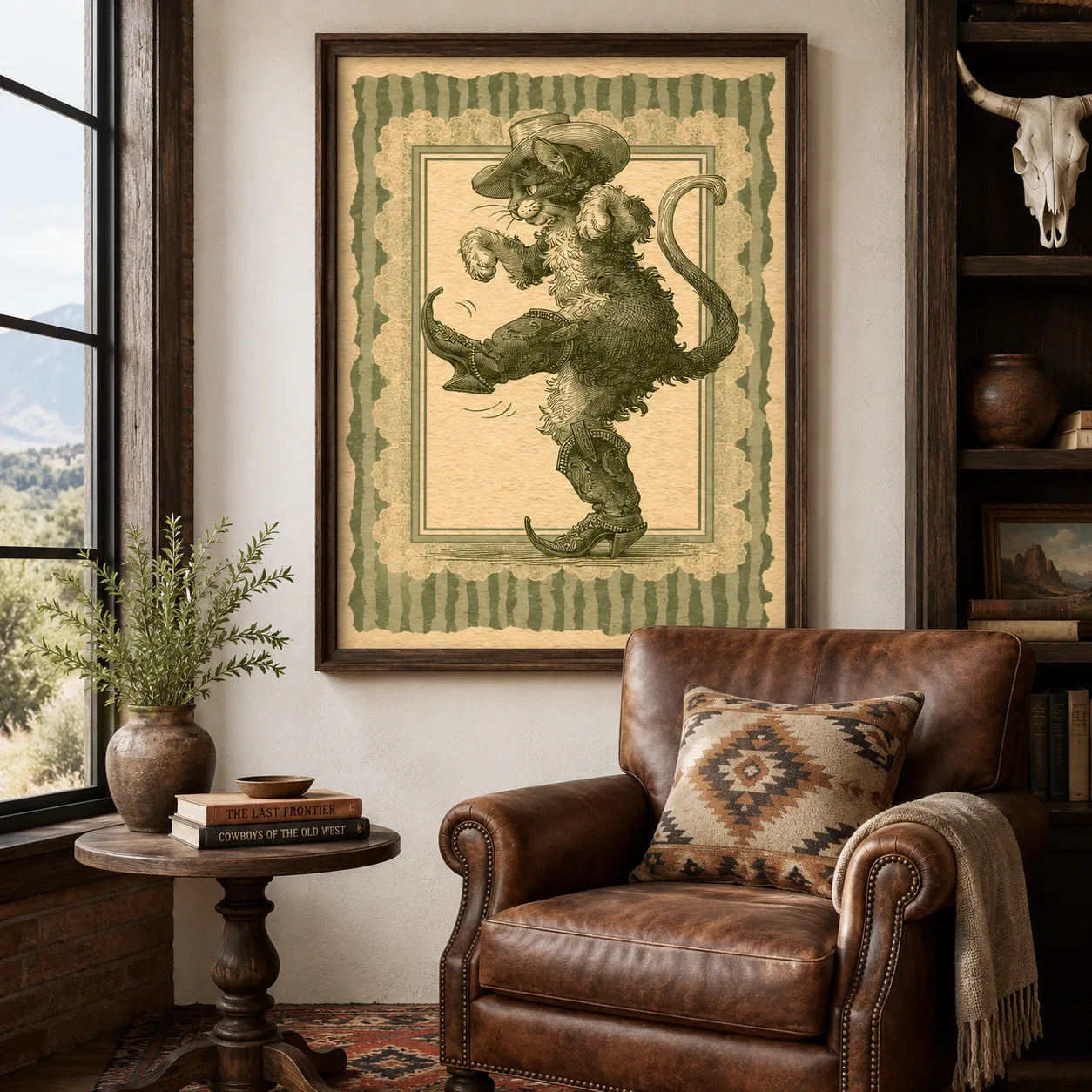 Cowboy Cat Dancing Wall Art Decor - Wall Art Decor - detail