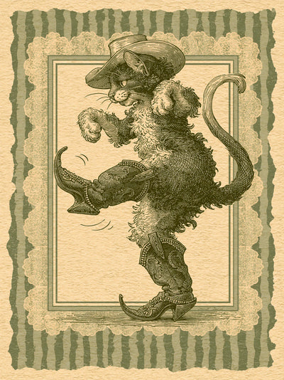 Cowboy Cat Dancing Wall Art Decor