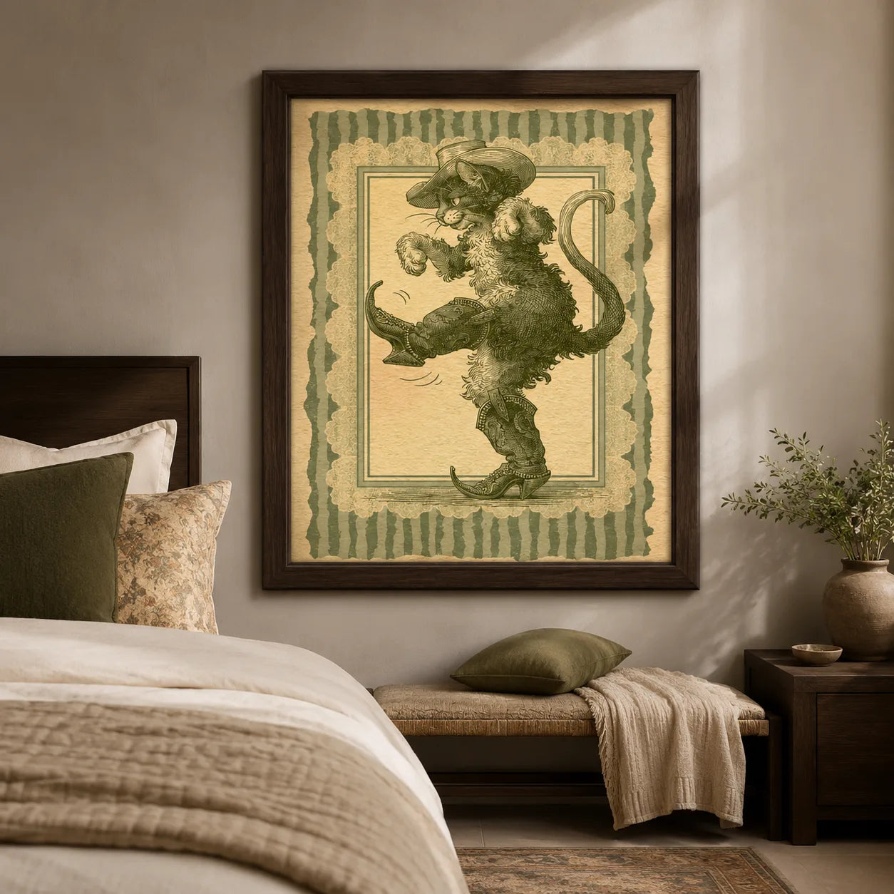 Cowboy Cat Dancing Wall Art Decor - Wall Art Decor - styled