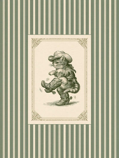 Cowboy Cat Western Wall Art Decor