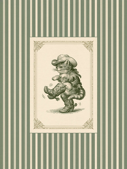 Cowboy Cat Western Wall Art Decor