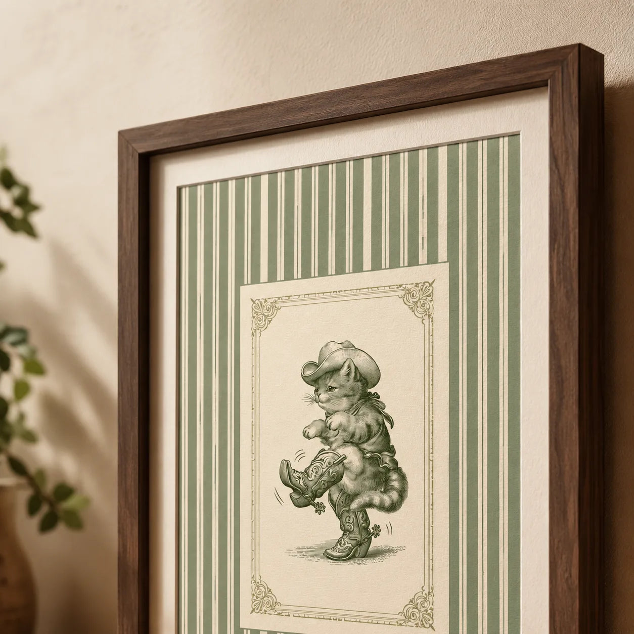 Cowboy Cat Western Wall Art Decor - Wall Art Decor - packaging