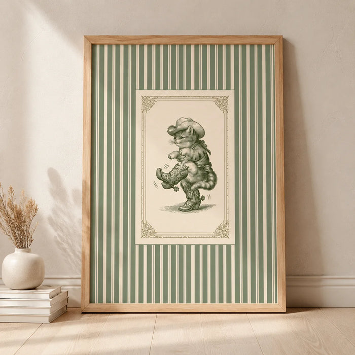 Cowboy Cat Western Wall Art Decor