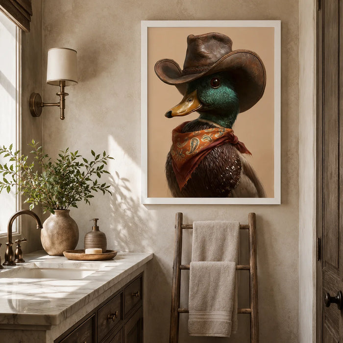 Cowboy Mallard Duck Wall Art Decor
