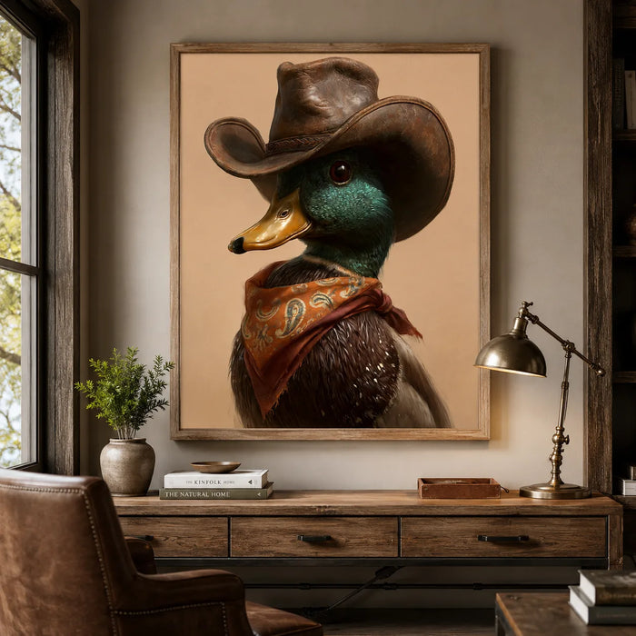 Cowboy Mallard Duck Wall Art Decor