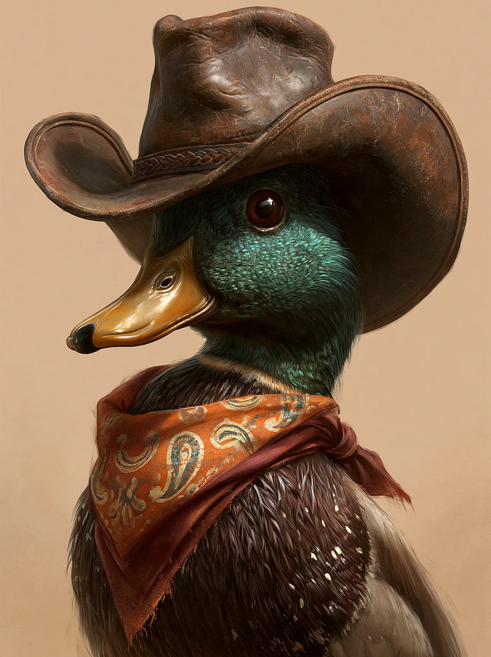 Cowboy Mallard Duck Wall Art Decor