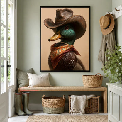 Cowboy Mallard Duck Wall Art Decor - Wall Art Decor - lifestyle