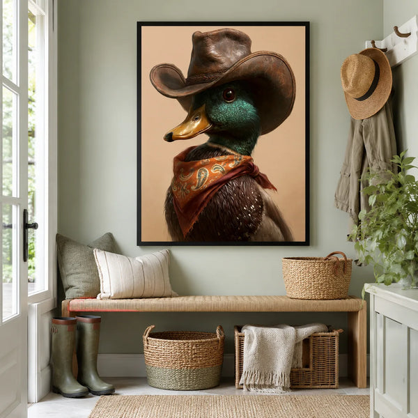 Cowboy Mallard Duck Wall Art Decor