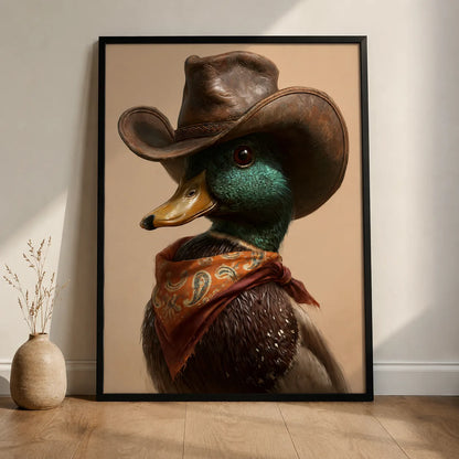 Cowboy Mallard Duck Wall Art Decor - Wall Art Decor - side view