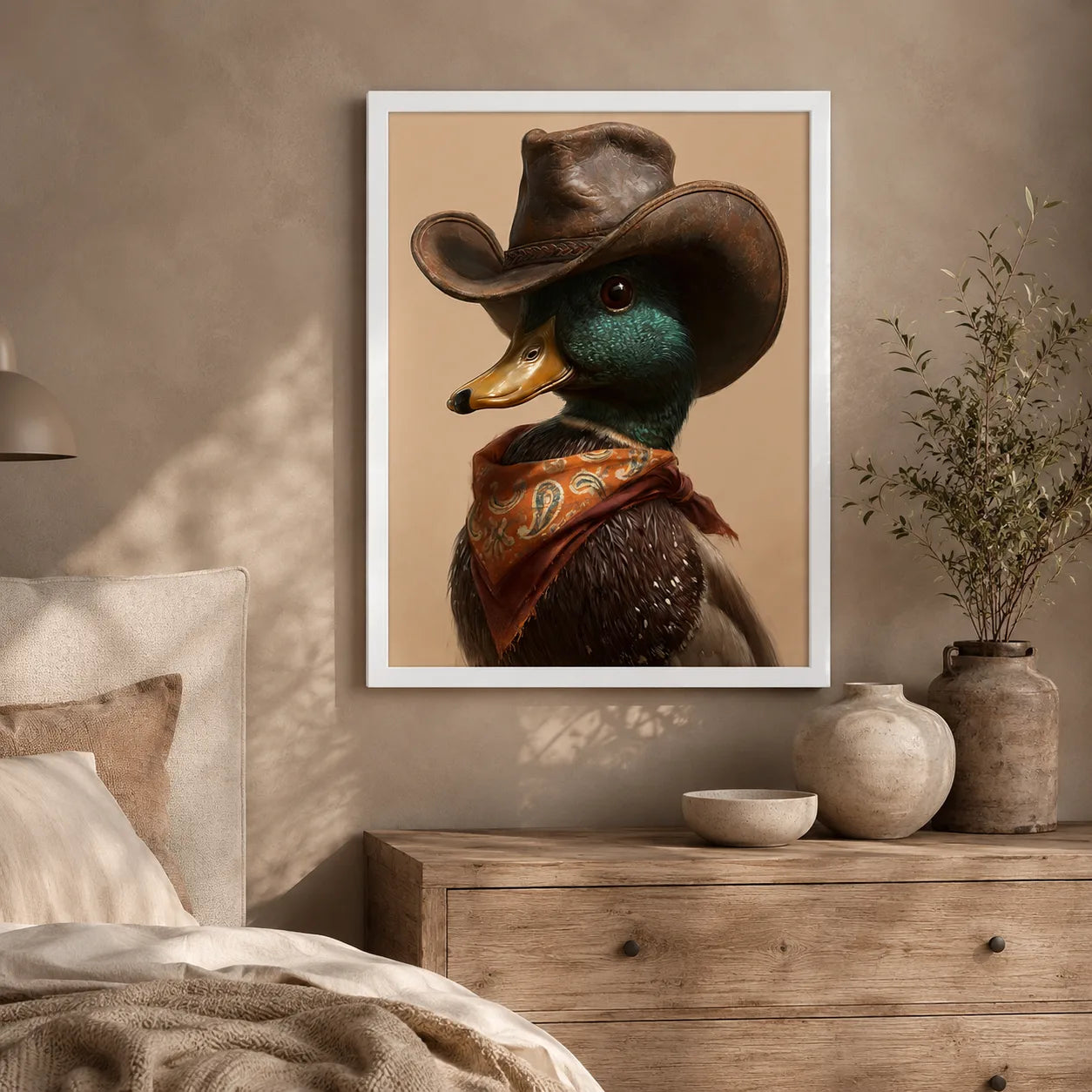 Cowboy Mallard Duck Wall Art Decor - Wall Art Decor - styled