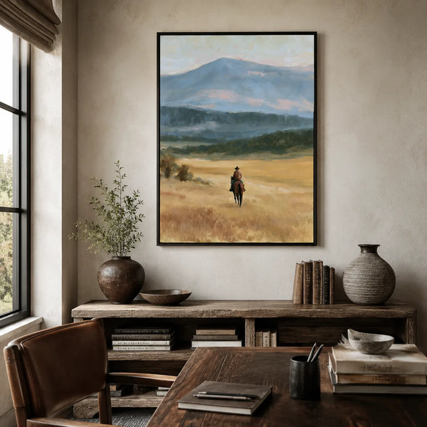 Cowboy Mountain Landscape Wall Art Decor