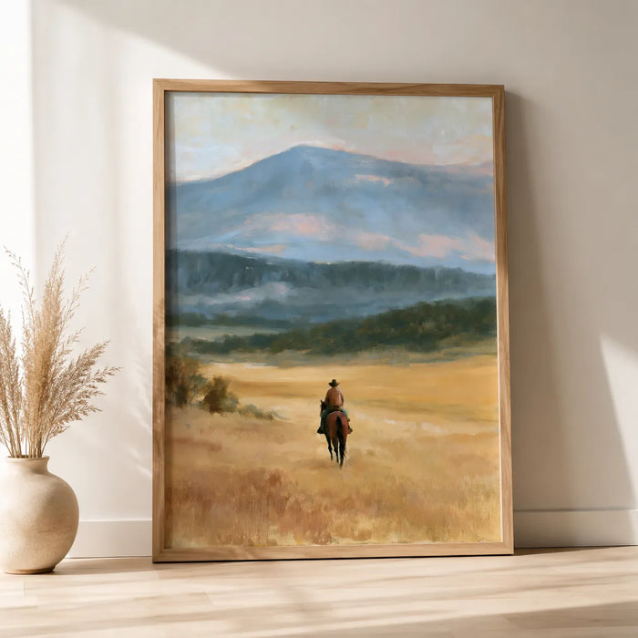 Cowboy Mountain Landscape Wall Art Decor