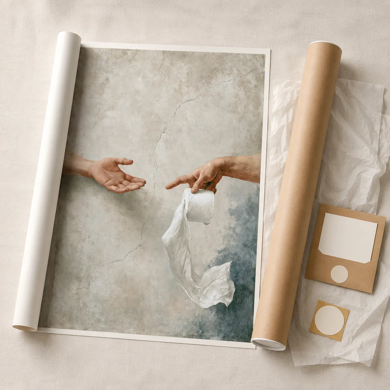 Creation of Toilet Paper Wall Art Decor - Wall Art Decor - back view