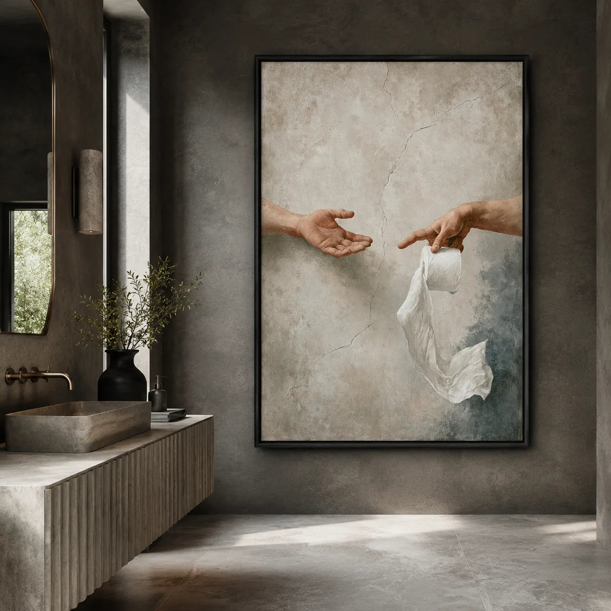 Creation of Toilet Paper Wall Art Decor - Wall Art Decor - close up