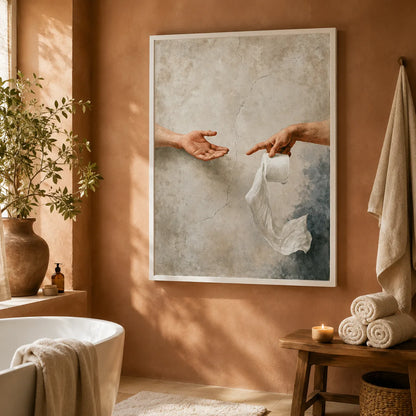 Creation of Toilet Paper Wall Art Decor - Wall Art Decor - in use