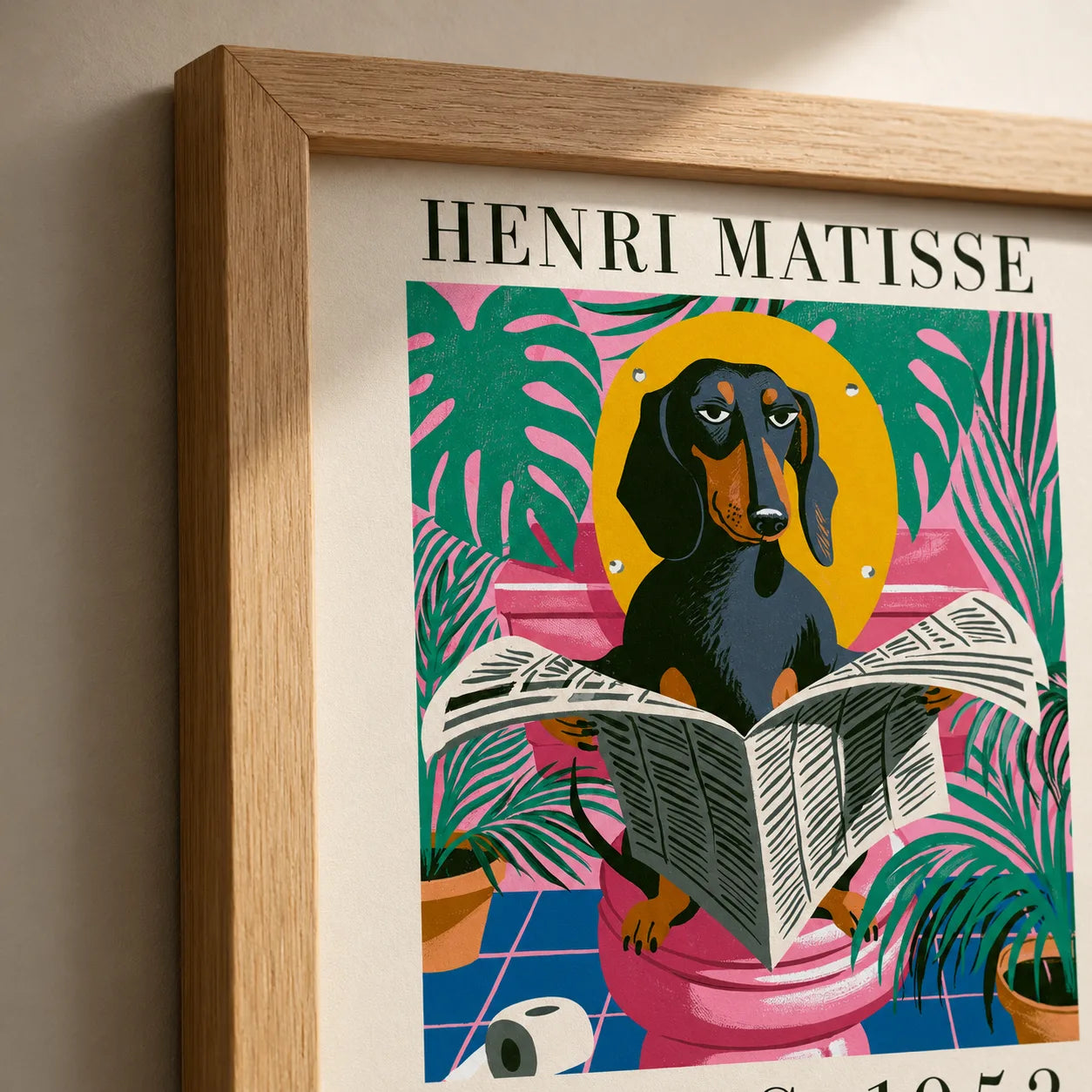 Dachshund Reading Newspaper Wall Art Decor - Wall Art Decor - packaging