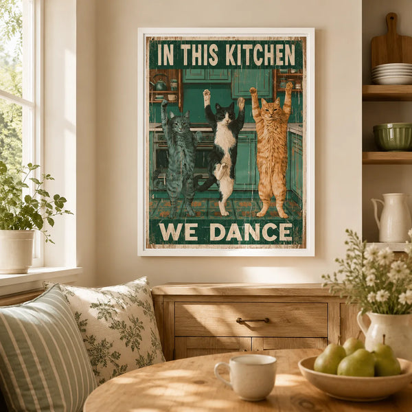 Dancing Cats Kitchen Wall Art Decor