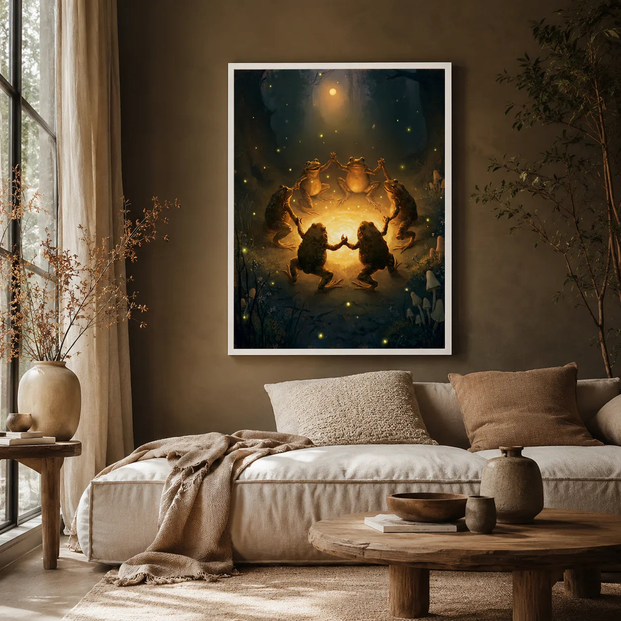 Dancing Frogs Moonlit Forest Wall Art Decor - Wall Art Decor - in use