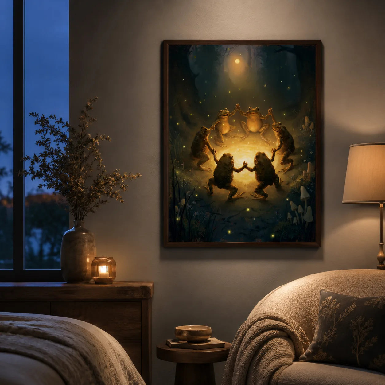 Dancing Frogs Moonlit Forest Wall Art Decor - Wall Art Decor - lifestyle