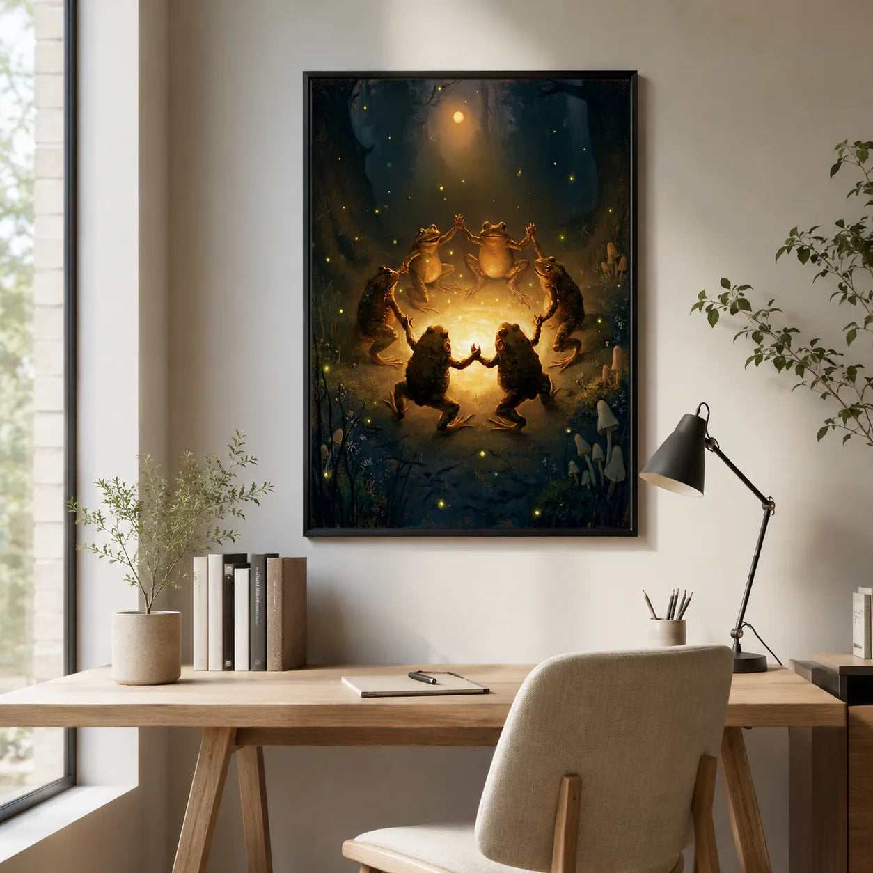 Dancing Frogs Moonlit Forest Wall Art Decor - Wall Art Decor - styled