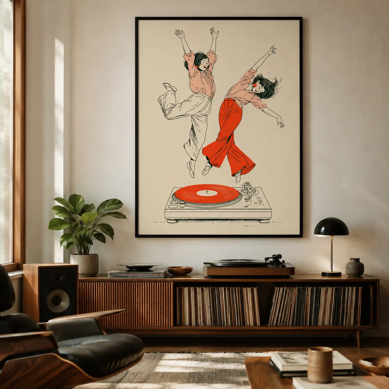 Dancing Women Turntable Wall Art Decor - Wall Art Decor - detail