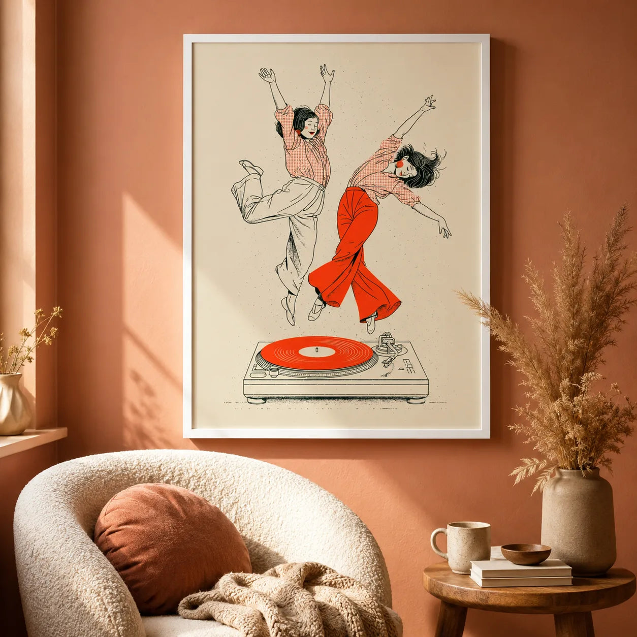 Dancing Women Turntable Wall Art Decor - Wall Art Decor - in use