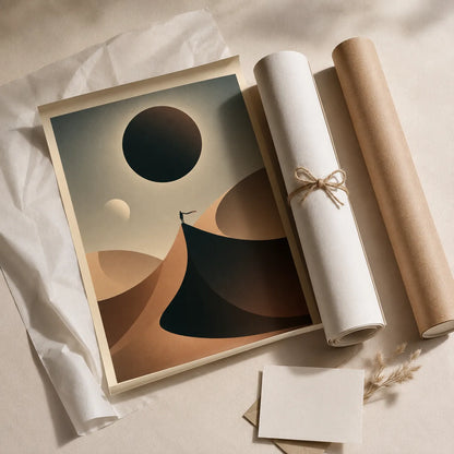 Desert Eclipse Journey Wall Art Decor - Wall Art Decor - back view