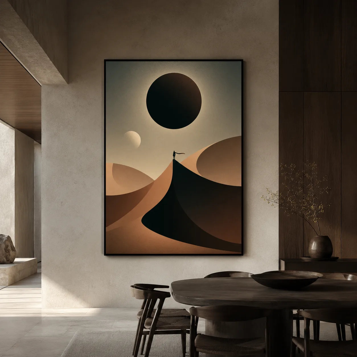 Desert Eclipse Journey Wall Art Decor - Wall Art Decor - close up