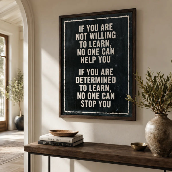 Determined to Learn Quote Wall Art Decor