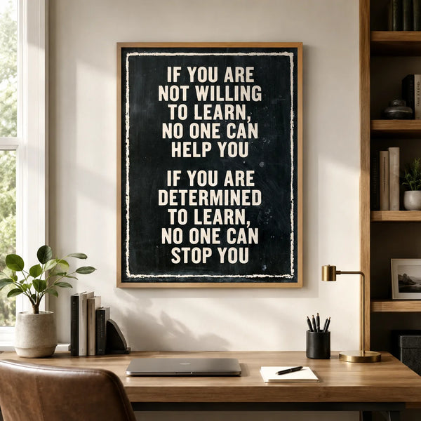 Determined to Learn Quote Wall Art Decor