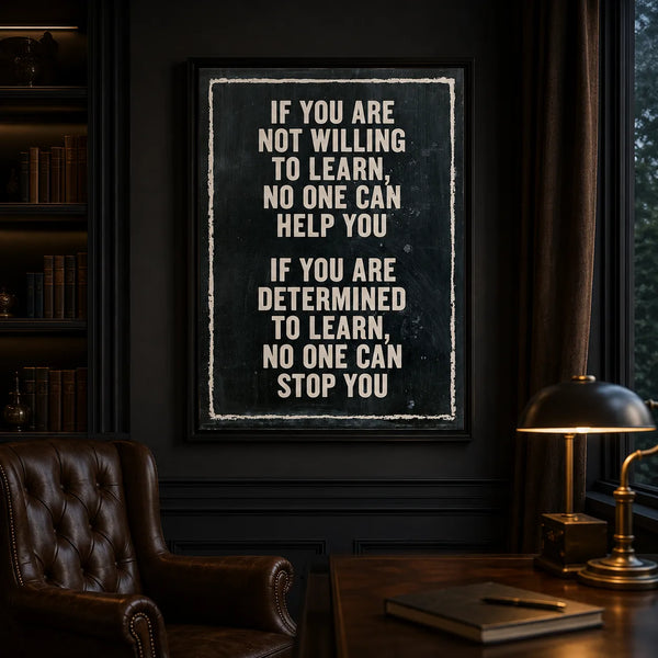Determined to Learn Quote Wall Art Decor