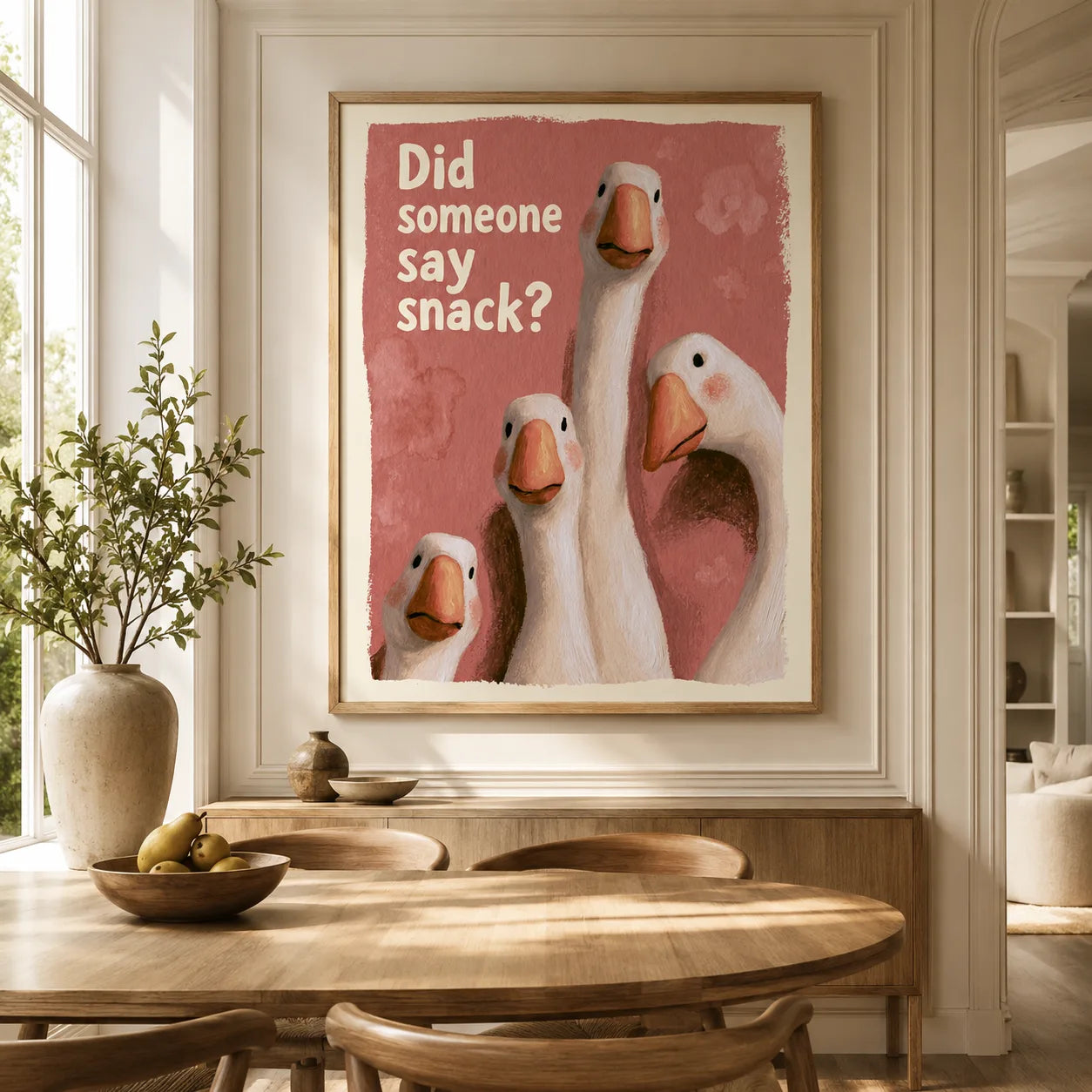 Did Someone Say Snack Goose Wall Art Decor - Wall Art Decor - close up