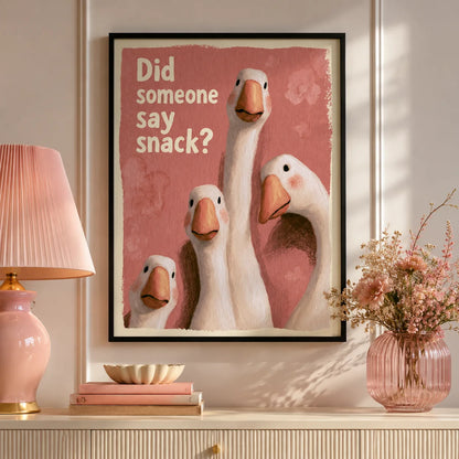 Did Someone Say Snack Goose Wall Art Decor - Wall Art Decor - in use