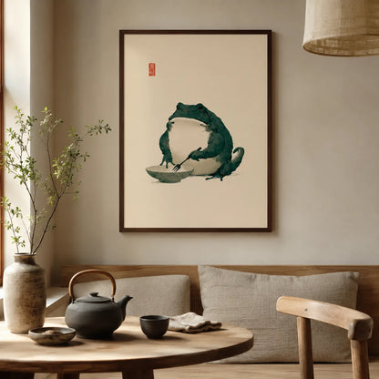 Dining Frog Watercolor Wall Art Decor - Wall Art Decor - detail