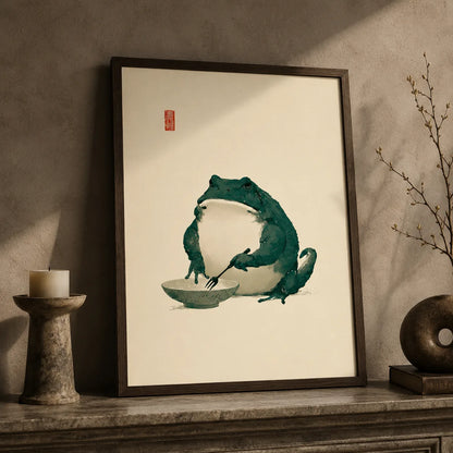 Dining Frog Watercolor Wall Art Decor - Wall Art Decor - styled