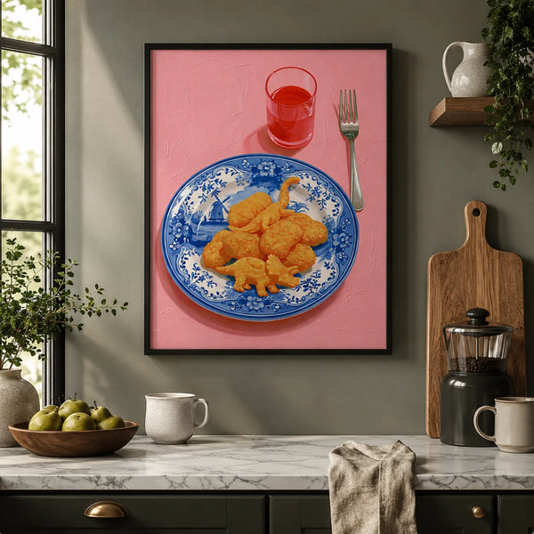 Dinosaur Chicken Nuggets Wall Art Decor