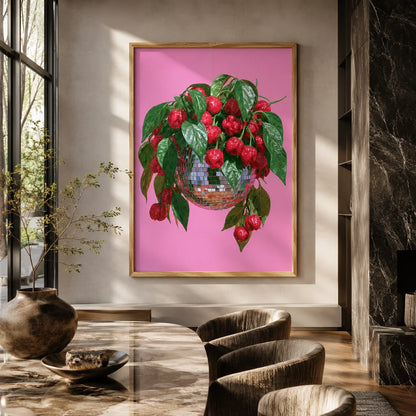Disco Ball Chili Pepper Wall Art Decor - Wall Art Decor - close up